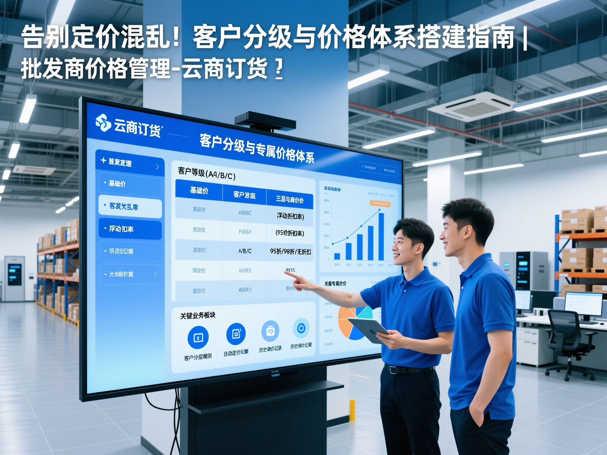 三层价格体系示意图:基础价→客户分级→专属价格
