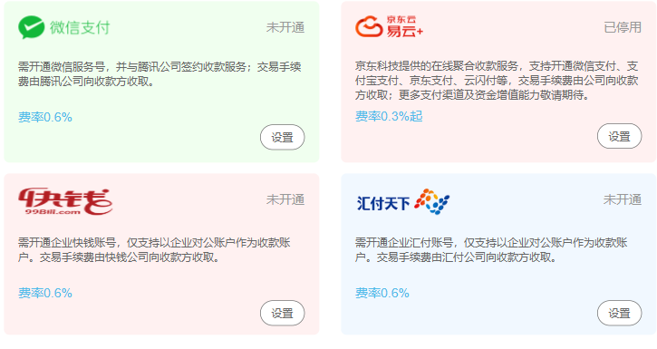 历史财务设置开通概况,不作为当前费率或真实交易证明