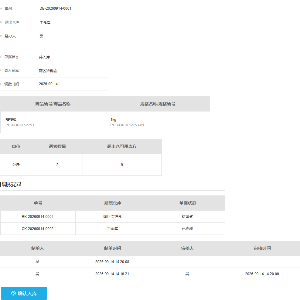 历史PC待入库原出库完成入库待审核