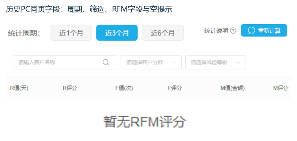 历史PC周期筛选与RFM原字段