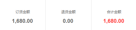 历史订单统计订货金额退货金额与合计