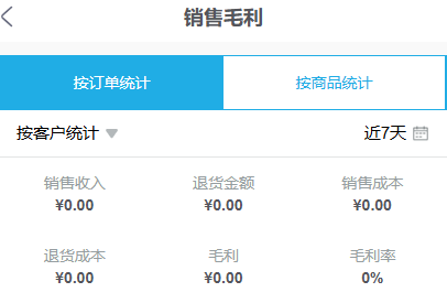 历史手机销售毛利近7天显示零值;须先核期间和数据范围,不能与PC本月历史数直接比齐。