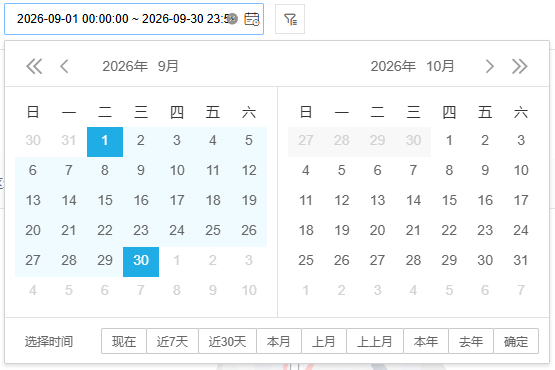 PC历史订货汇总日期选择局部:记录实际起止值,旧空数据不代当前无交易。