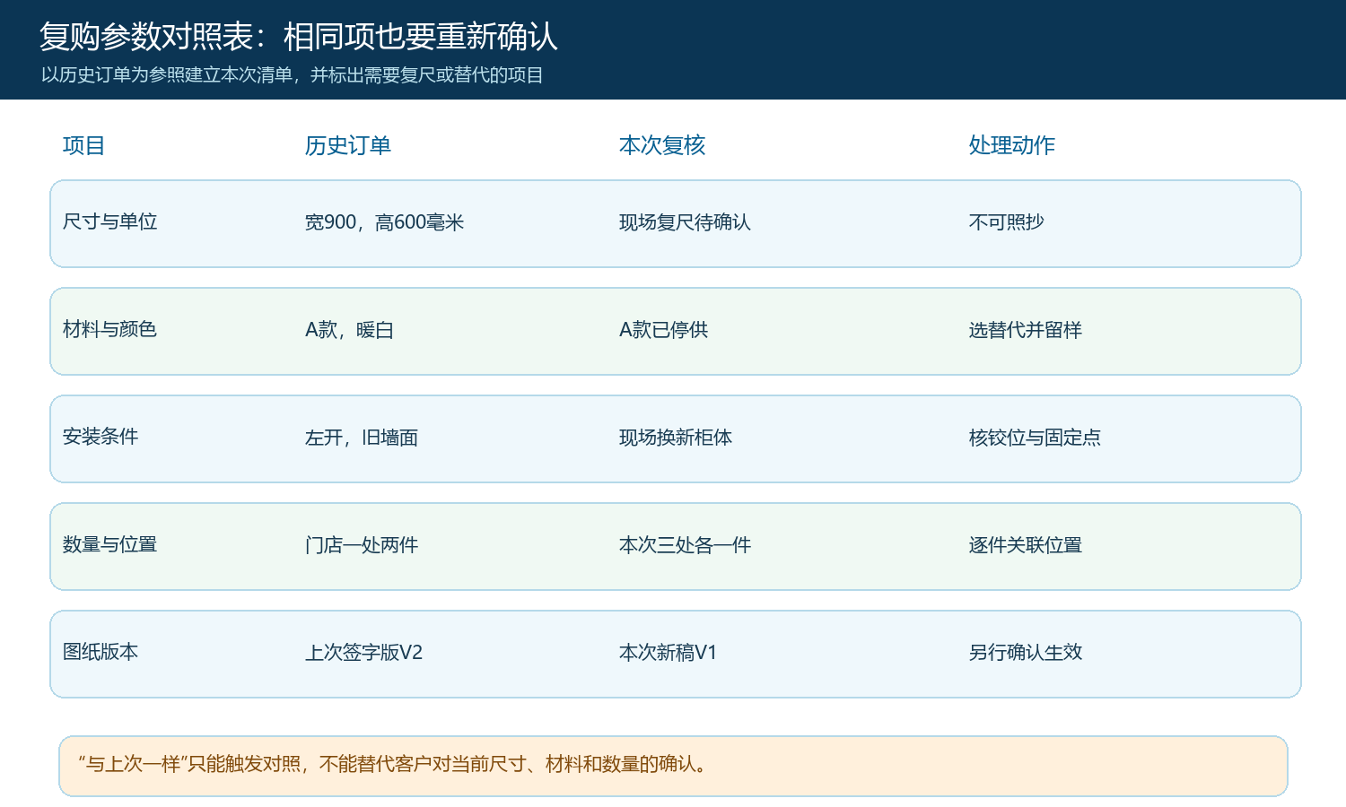 历史参数与本次复核事项的逐项对照