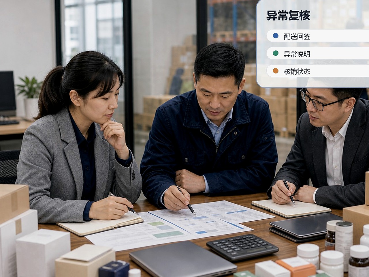 仓配交接核验现场