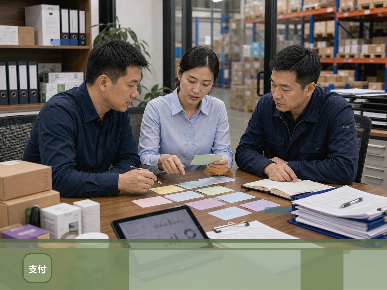 业务人员核对客户订单和商品变化