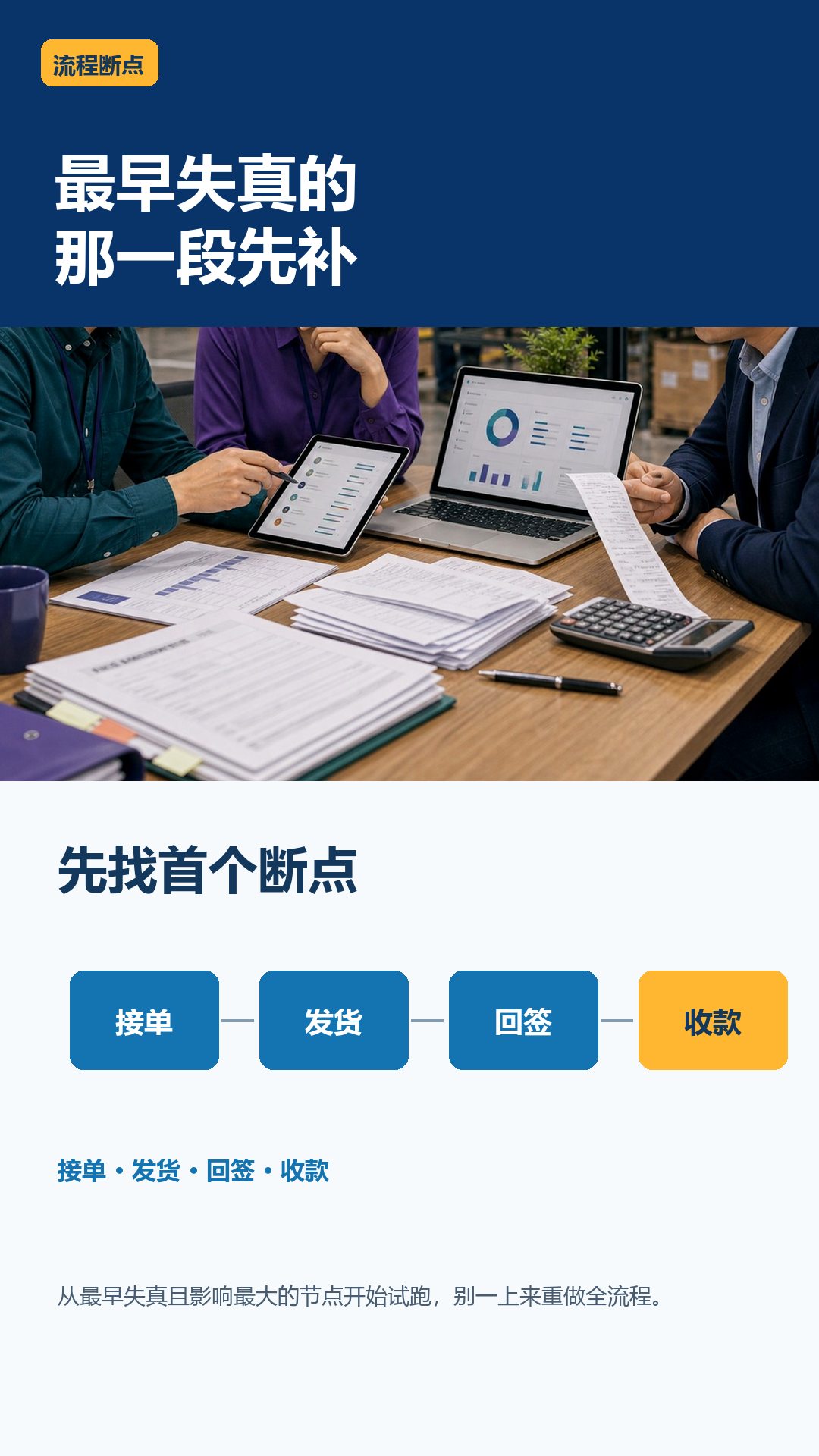 从接单到收款都靠人盯，企业最该补哪一段