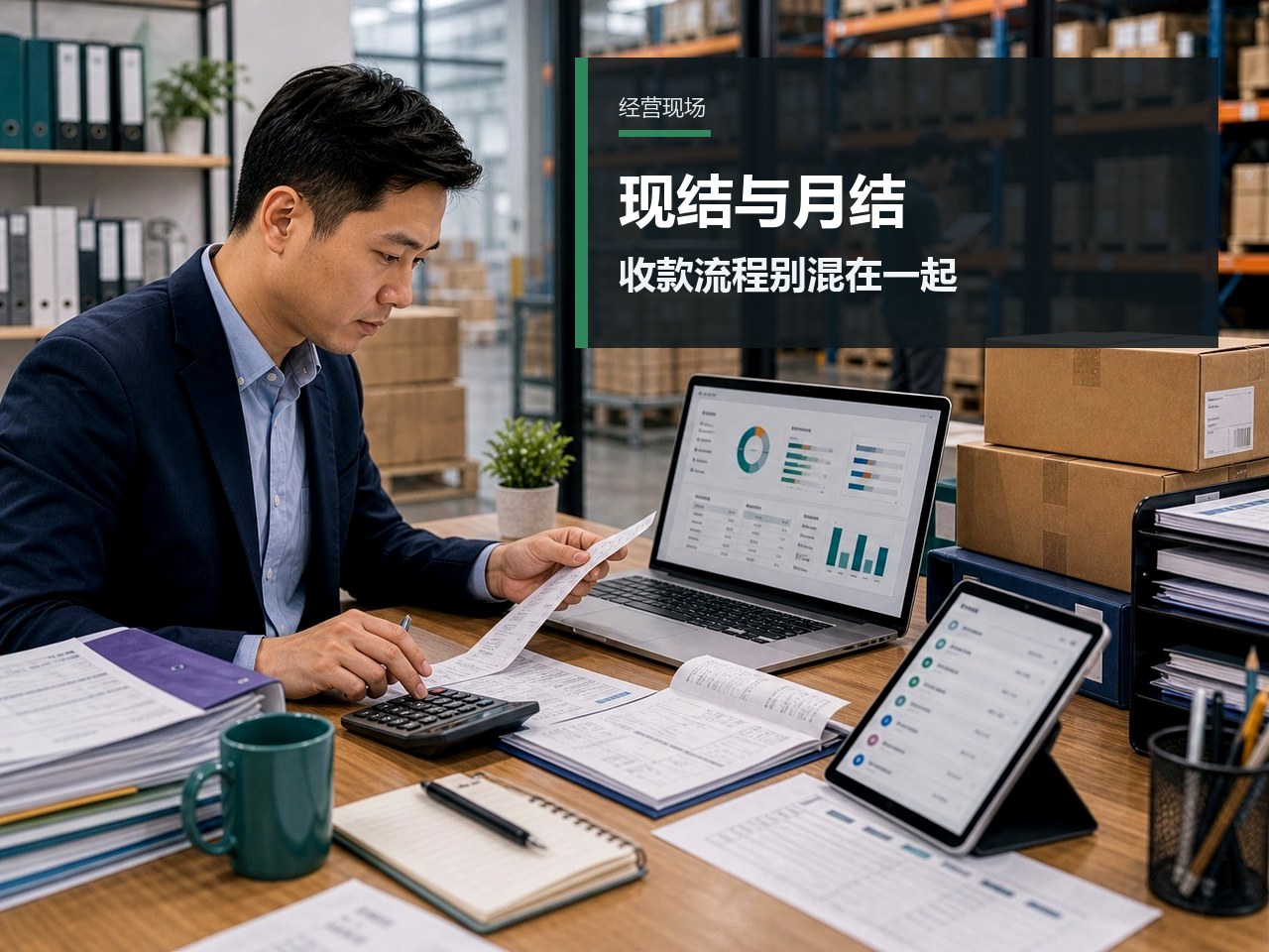 现结与月结客户的订单收款流程