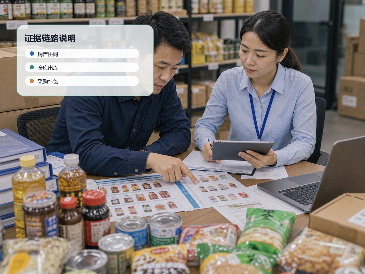 客户与财务共同核对月结账单中的订单和回款