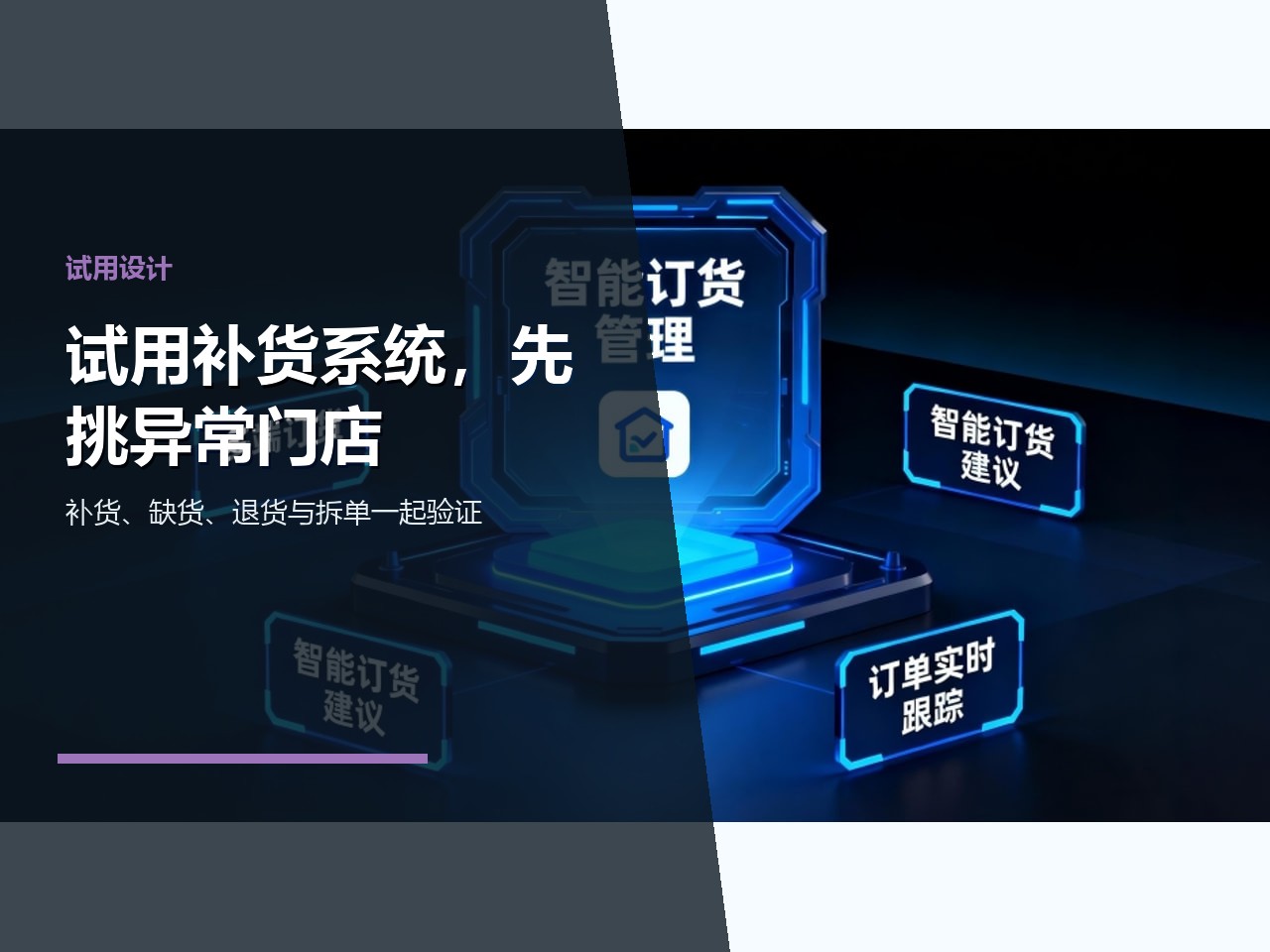 试用连锁补货系统，应该选择哪些门店和异常订单