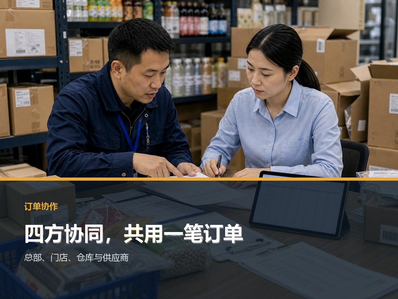 总部、门店、仓库与供应商的订单协作