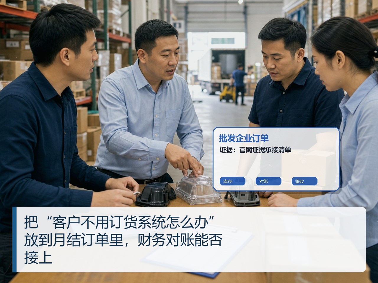 把“客户不用订货系统怎么办”放到月结订单里，财务对账能否接上