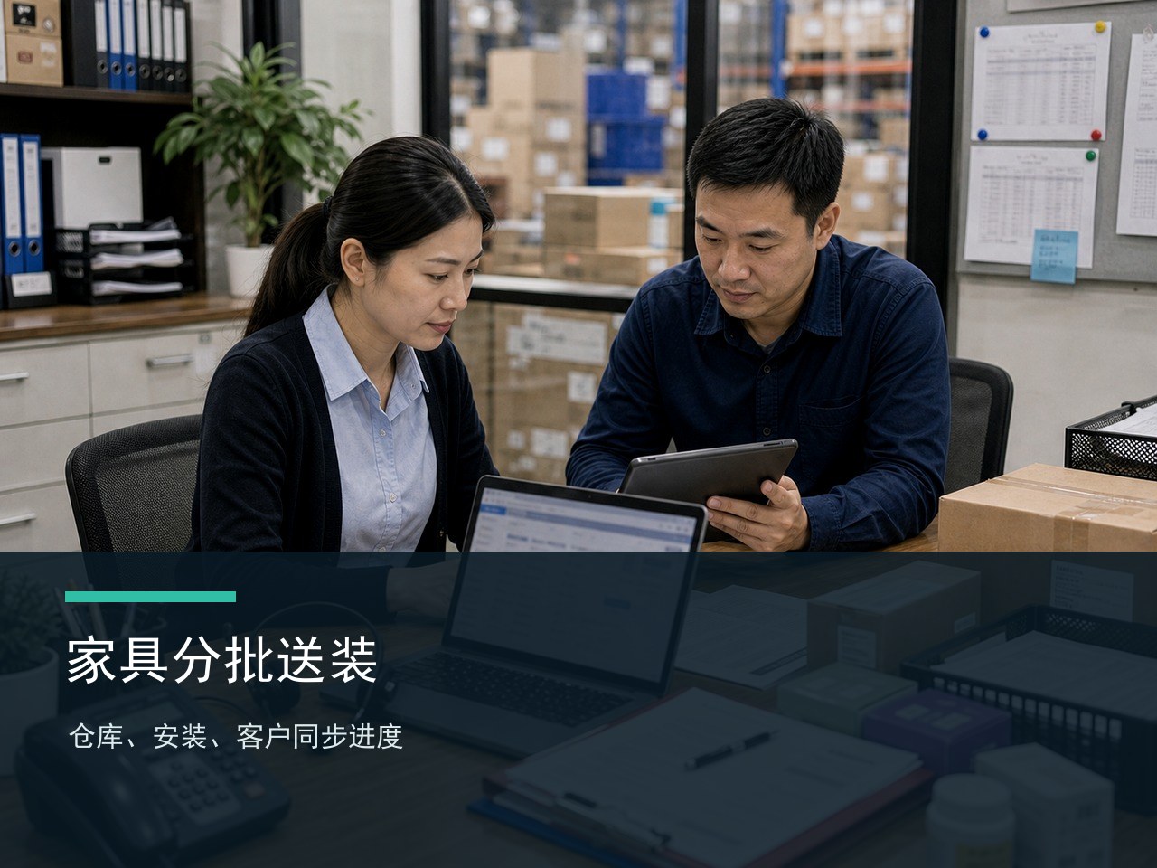 家具分批送装时怎样让仓库安装客户同步进度