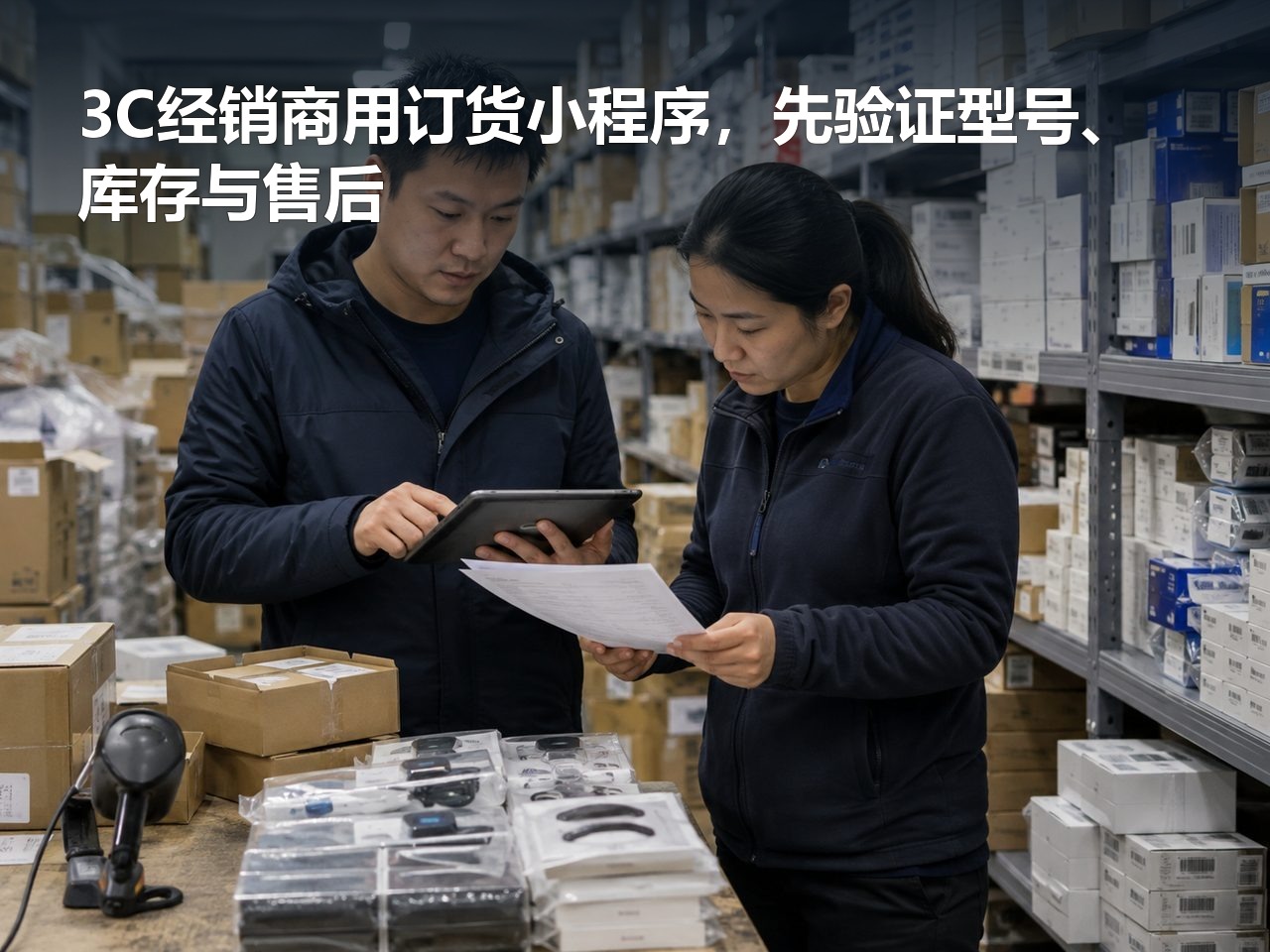 3C经销商用订货小程序,先验证型号、库存与售后