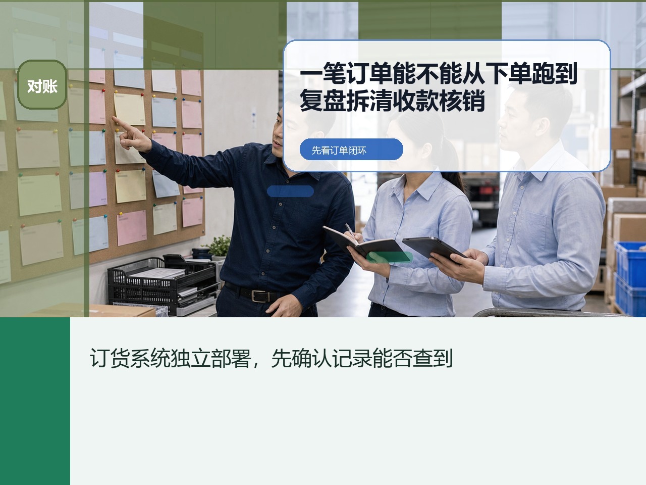订货系统独立部署，先确认记录能否查到