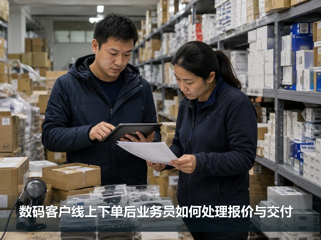 数码客户线上下单后业务员如何处理报价与交付