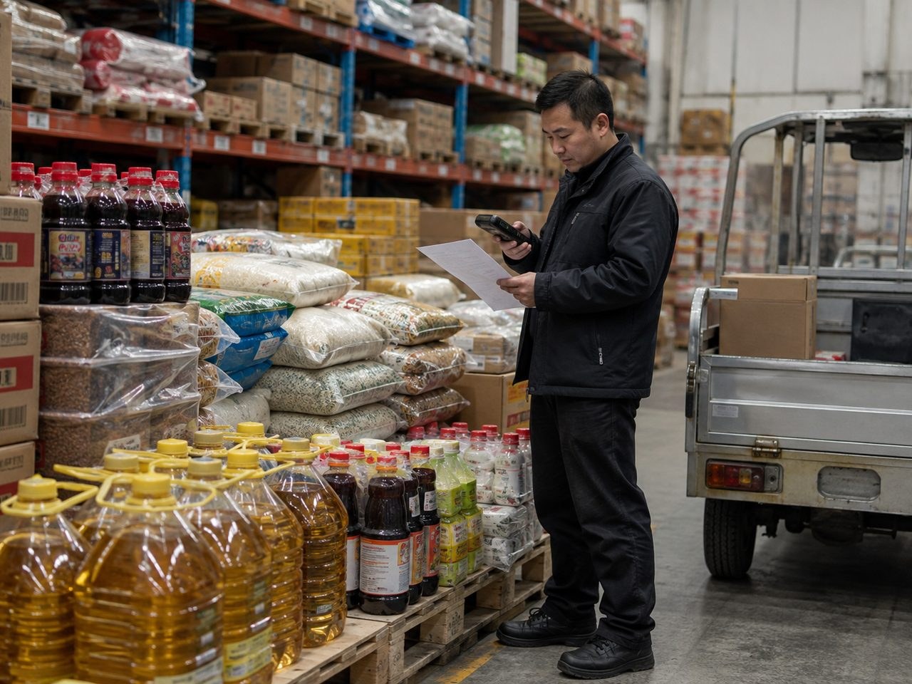 粮油商品与订单材料现场