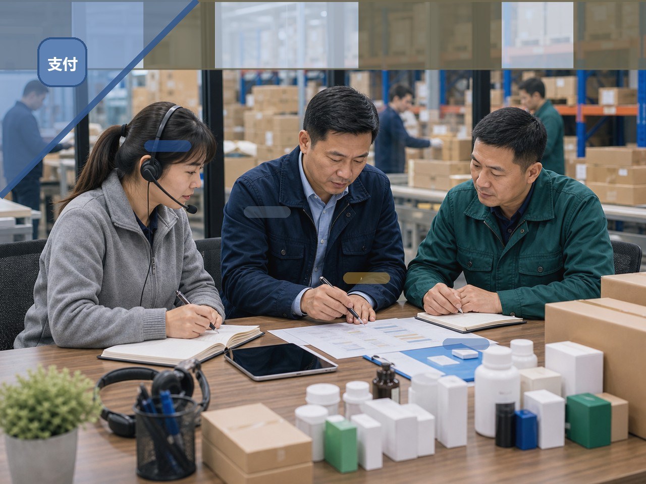 批发客户与销售核对下单资料