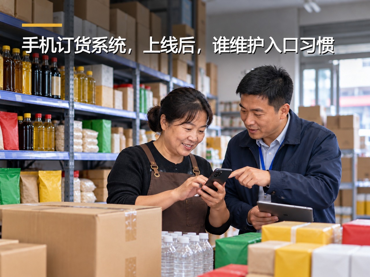 手机订货系统，上线后，谁维护入口习惯