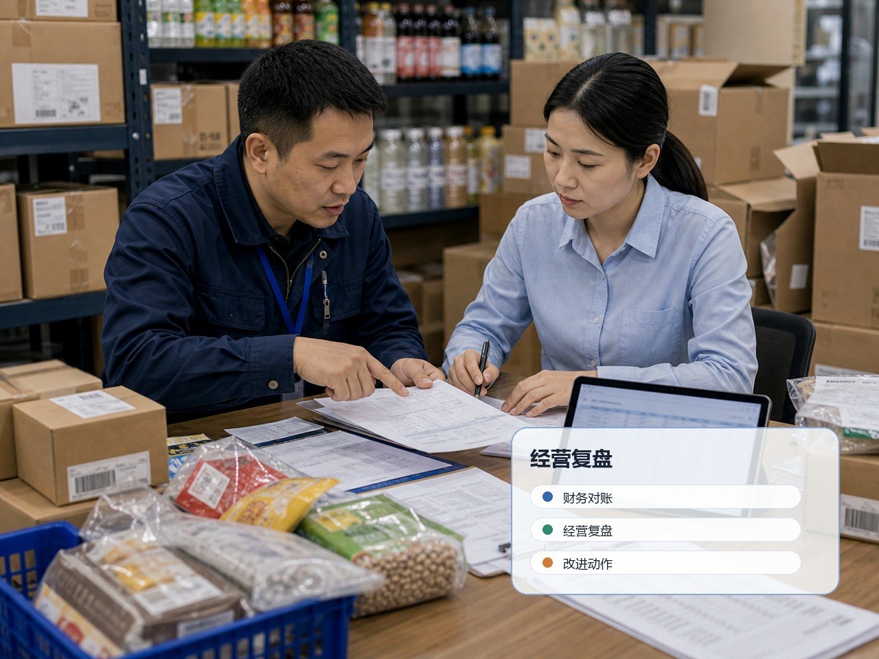 销售运营和财务为同一家新门店核对开户资料