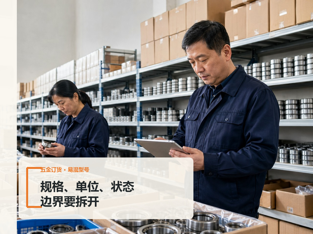 围绕五金订货系统，业务规则与履约状态怎样划界？