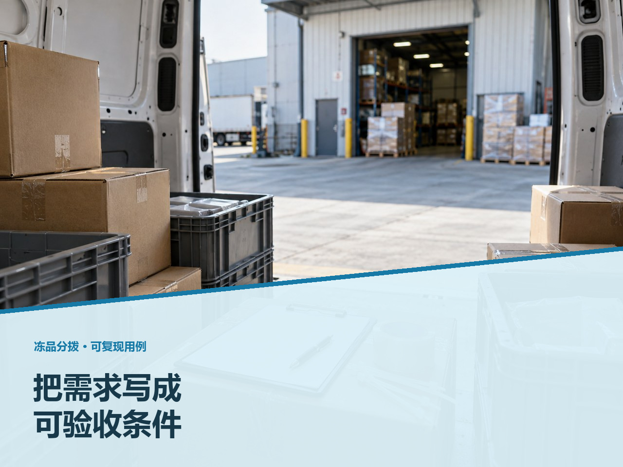 冻品食材：冻品批发订货系统，怎样把需求写成验收条件？