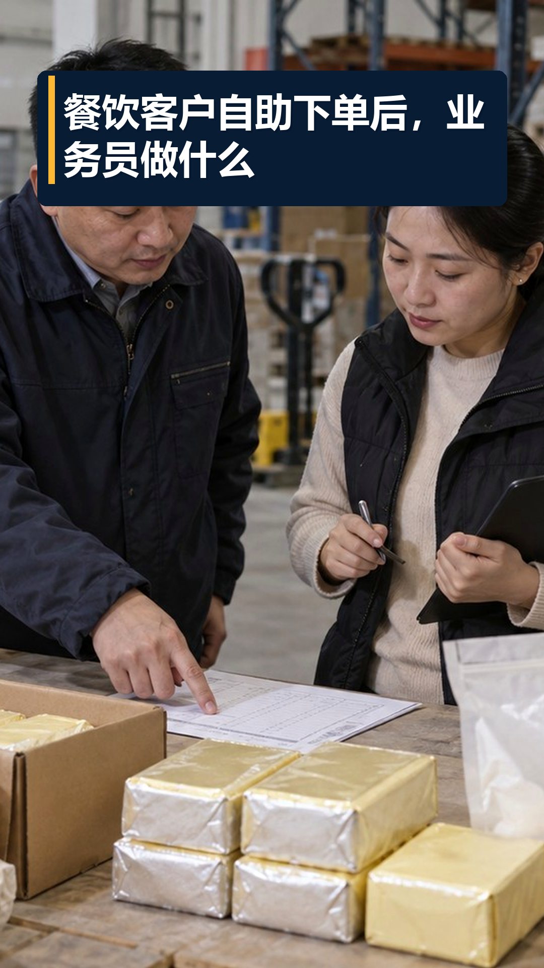 餐饮客户自助下单后，业务员做什么