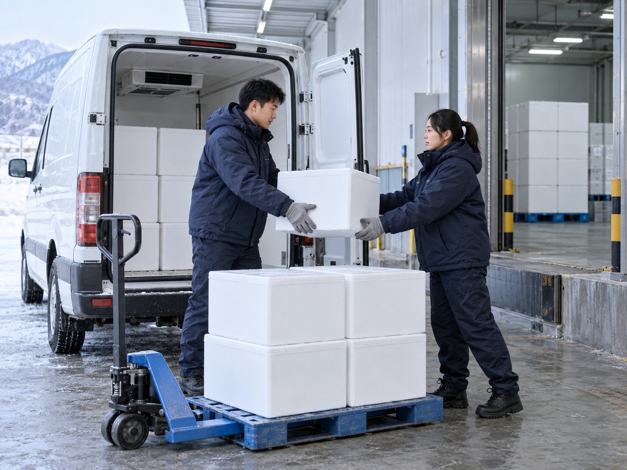 配送人员与客户核对订单交接信息