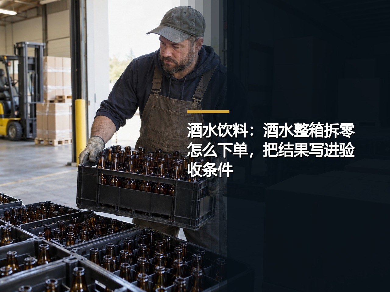 酒水饮料：酒水整箱拆零怎么下单，把结果写进验收条件