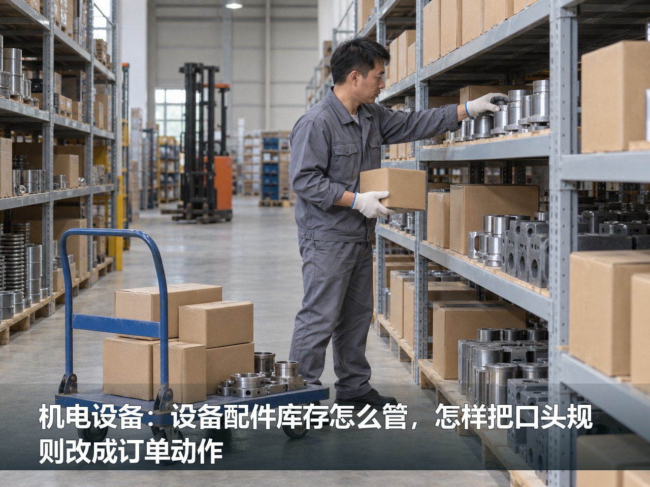 机电设备：设备配件库存怎么管，怎样把口头规则改成订单动作