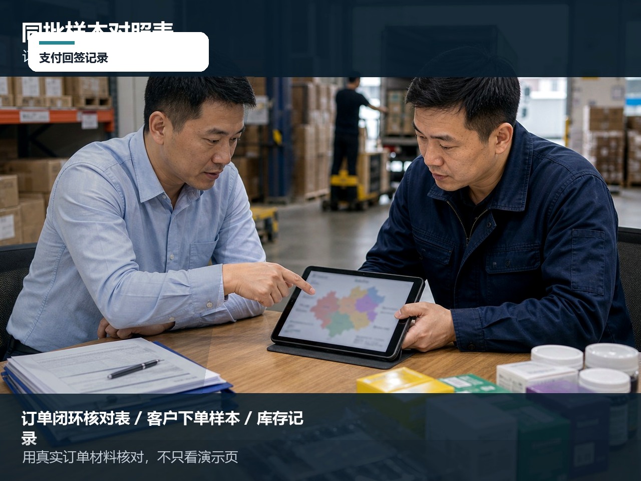 支付回签对账现场图
