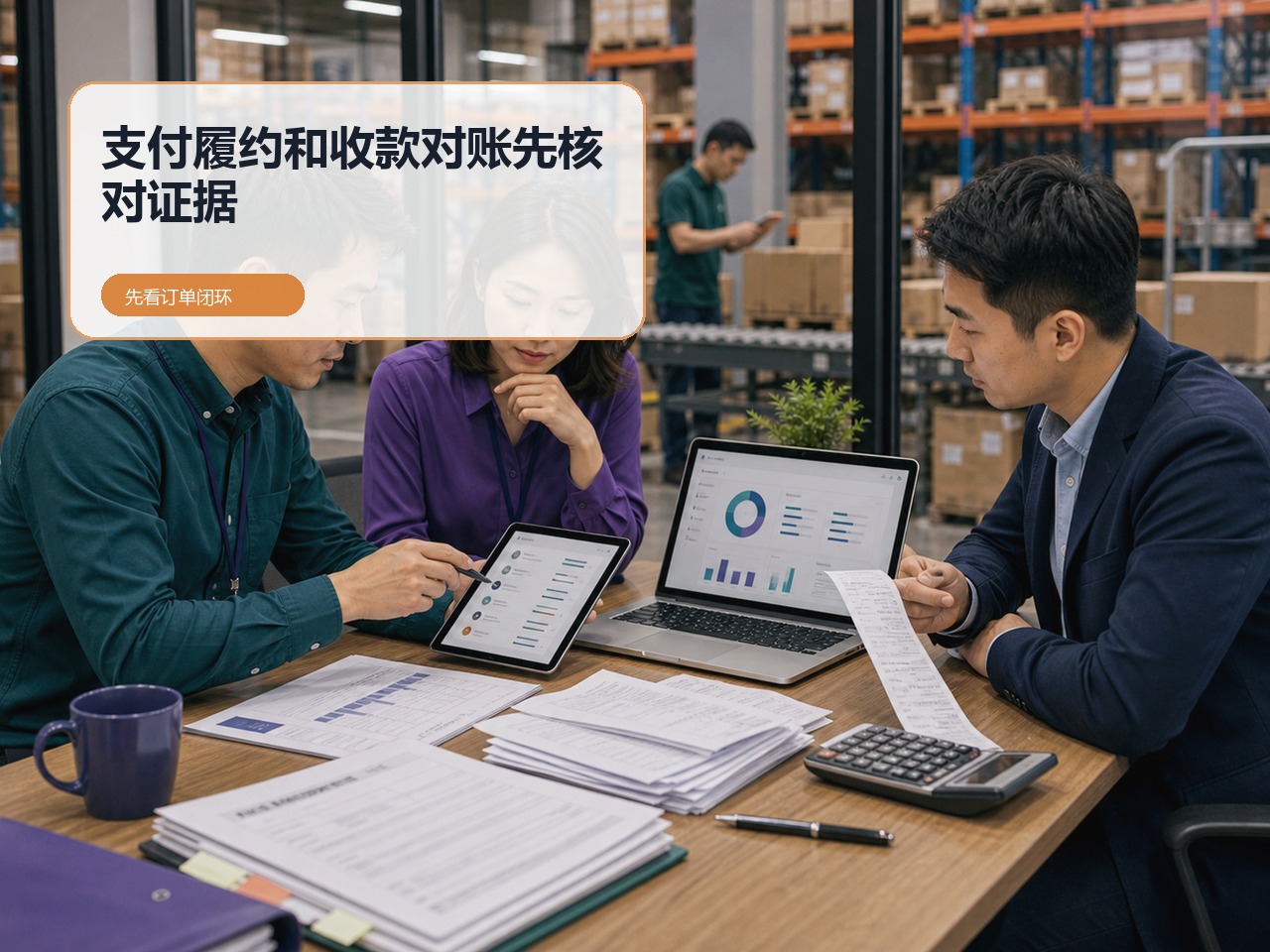 日化百货批发企业做在线订货商城，先核对支付、履约和收款对账