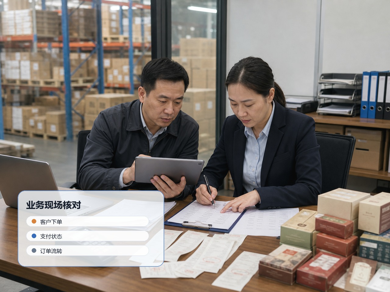 客户自助下单现场核对