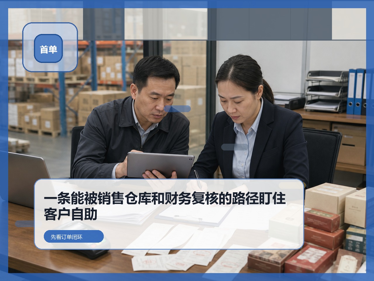 选订货业务路径，先让三部门同表复核